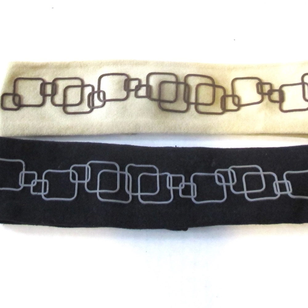 Lot of 2 Reversible Bubble/ Square Headbands